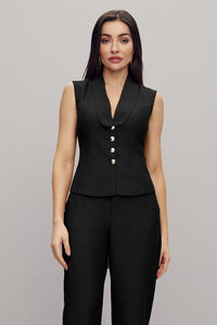 Blusa Alfaiataria Lisa Com Gola Xale