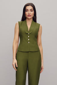 Blusa Alfaiataria Lisa Com Gola Xale