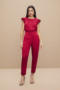 Blusa Reta Lisa Acetinada Com Pregas