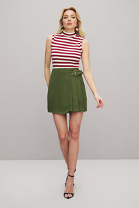 Blusa Cropped Listrada Com Gola Alta