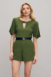Short Cintura Alta Liso Com Bolsos