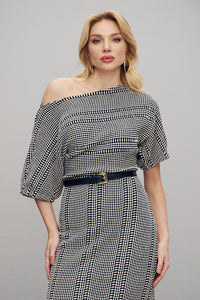 Vestido Super Midi Com Decote Bateau