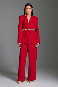 Blazer Reto Liso Com Recortes