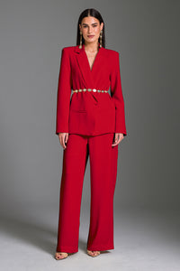 Blazer Reto Liso Com Recortes