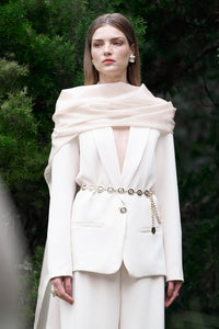 Blazer Reto Liso Com Recortes