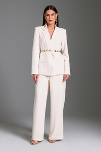 Blazer Reto Liso Com Recortes