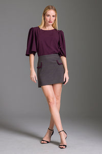 Blusa Reta Lisa Com Mangas Amplas
