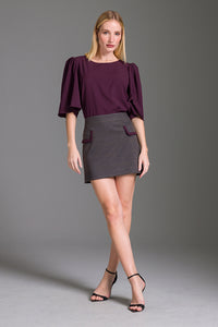 Blusa Reta Lisa Com Mangas Amplas