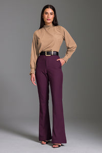 Blusa Lisa Com Babados Plissados