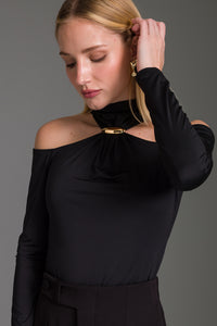 Blusa Ajustada Lisa Com Passante