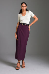 Blusa Ajustada Lisa Decote V
