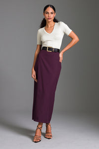 Blusa Ajustada Lisa Decote V
