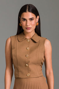 Blusa Alfaiataria Lisa Com Gola