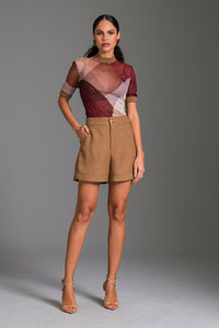 Blusa Ajustada Com Gola Alta