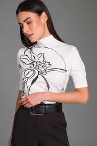 Blusa Ajustada Gola Alta