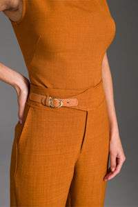 Calça Alfaiataria Lisa Com Cós Diferenciado