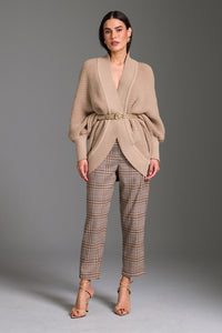 Calça Alfaiataria Xadrez Com Bolsos Faca