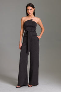 Calça Wide Risca De Giz