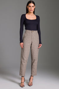 Calça Alfaiataria Lisa Com Bolsos Faca