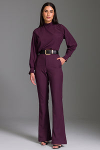 Calça Boot Cut Lisa Com Bolsos Aparentes