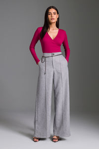 Calça Wide Lisa Com Bolsos