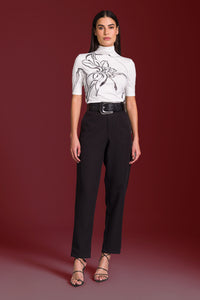 Calça Alfaiataria Lisa Com Bolsos Faca