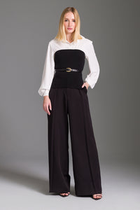 Blusa Alfaiataria Lisa Com Tricot