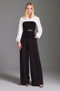 Blusa Alfaiataria Lisa Com Tricot