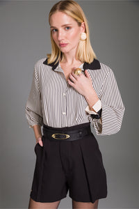 Camisa Tradicional Estampada Com Mangas Longas