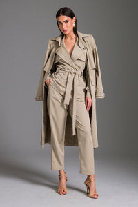 Casaco Trench Coat Liso Com Amarração