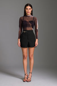 Short Alfaiataria Liso Com Cós Diferenciado