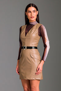 Vestido Curto Liso Decote V