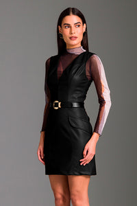Vestido Curto Liso Decote V