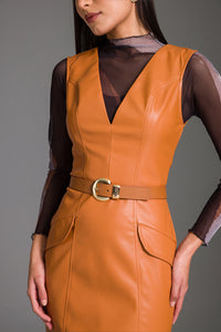 Vestido Curto Liso Decote V