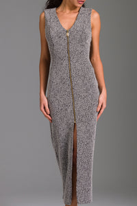 Vestido Super Midi Com Fenda