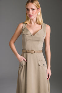 Vestido Super Midi Liso Godê