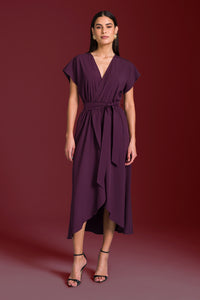 Vestido Super Midi Liso Decote V