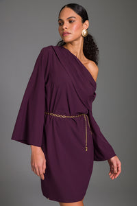 Vestido Curto Liso Ombro Único
