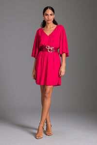 Vestido Curto Liso Decote V