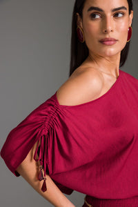 Vestido Longo Liso Decote Canoa