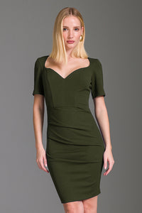 Vestido Curto Liso Decote Princesa