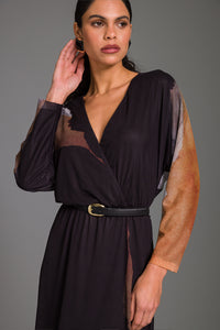 Vestido Longo Estampado Decote V