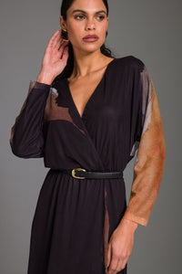 Vestido Longo Estampado Decote V