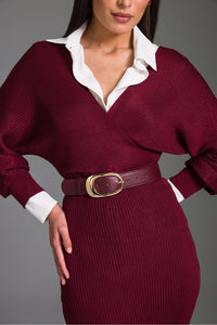 Vestido Super Midi Decote Transpassado Chve14 - A