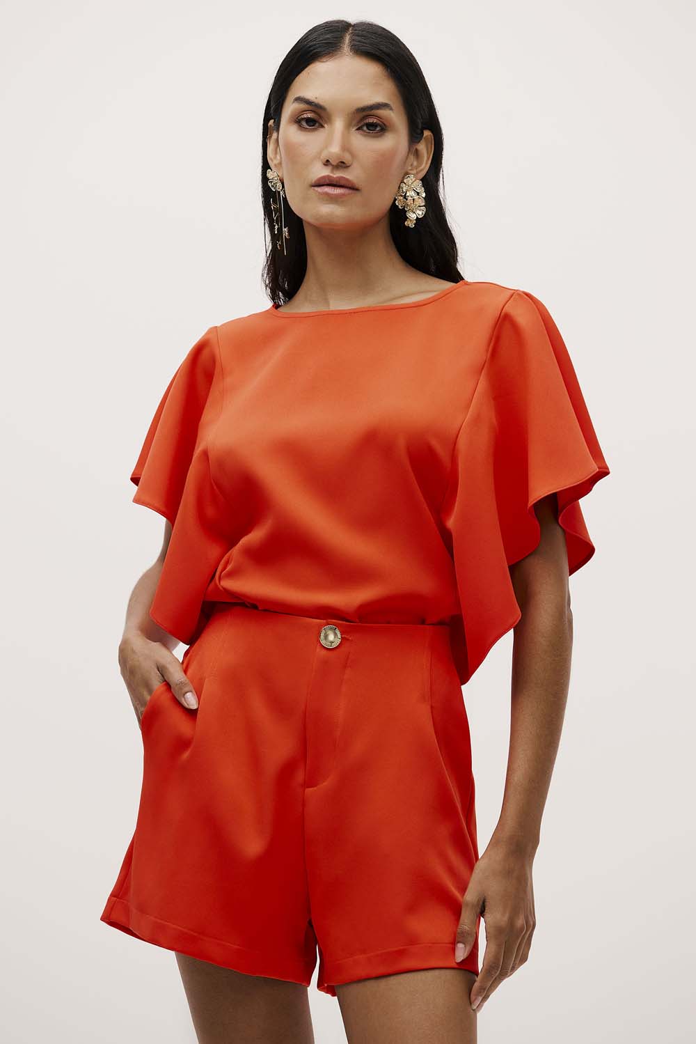 Blusa Cropped Lisa Com Babado