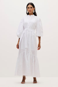 Vestido Longo Liso Com Faixa