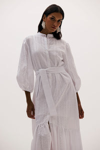 Vestido Longo Liso Com Faixa