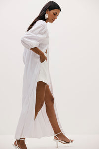 Vestido Longo Liso Com Faixa