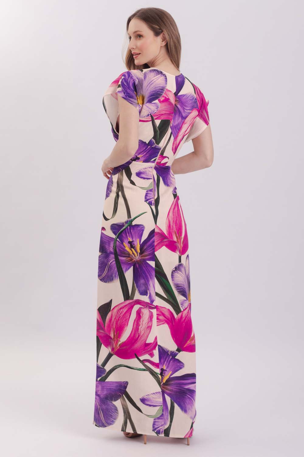 Vestido Longo Estampado Com Fenda