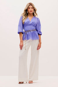 Blusa Peplum Lisa Com Decote V